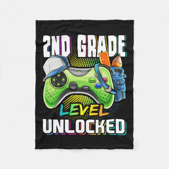 Manta Polar Nivel Desbloqueado Videojuego Regreso a Clases Niñ (Anverso)