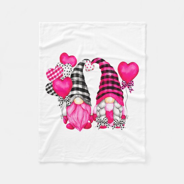 Manta Polar Nk Buffalo Plaid And Heart Balloons Valentines D _ (Anverso)