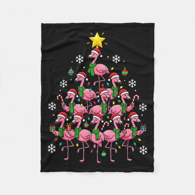 Manta Polar Nk Flamingo Christmas Tree Santa Flamingo Holiday  (Anverso)