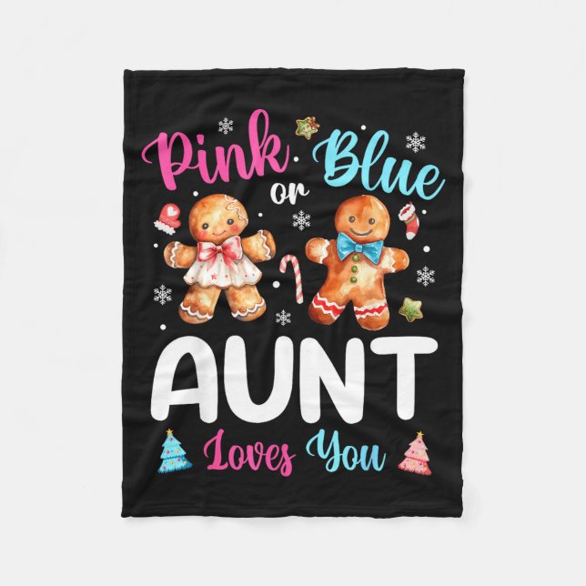 Manta Polar Nk Or Blue Aunt Loves You Gender Reveal Christmas  (Anverso)