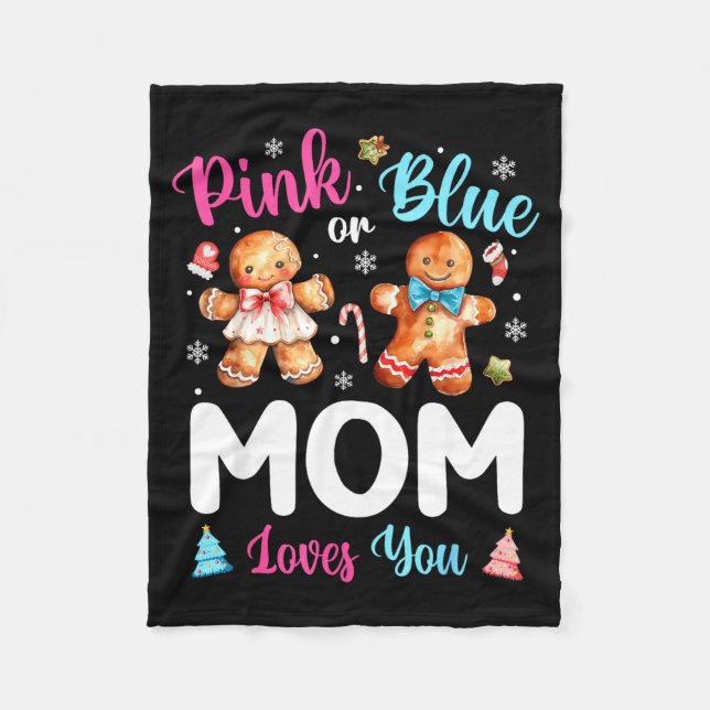 Manta Polar Nk Or Blue Mom Loves You Gender Reveal Christmas  (Anverso)