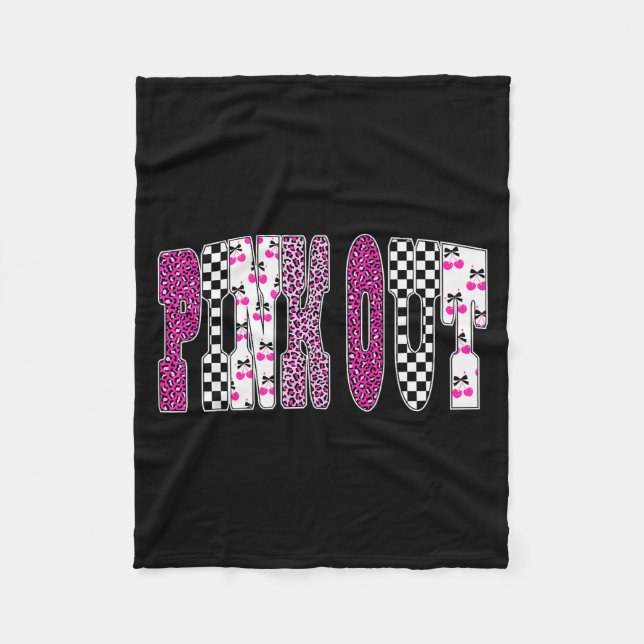 Manta Polar Nk Out Leopard Checkered Breast Cancer Football Ga (Anverso)