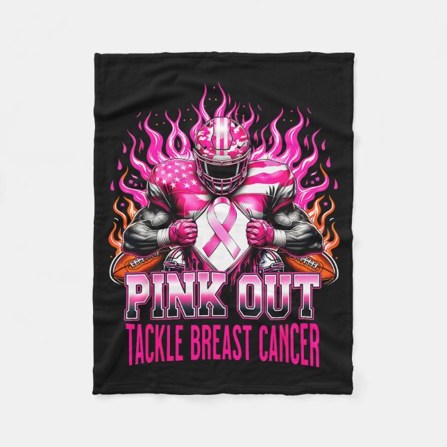Manta Polar Nk Out Tackle Football Breast Cancer Awareness Men (Anverso)
