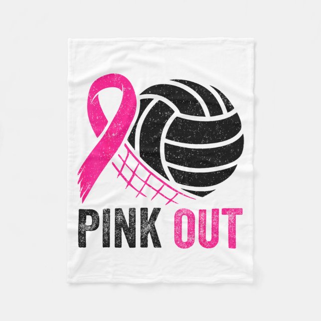 Manta Polar Nk Out Volleyball Breast Cancer Awareness Nk Ribbo (Anverso)
