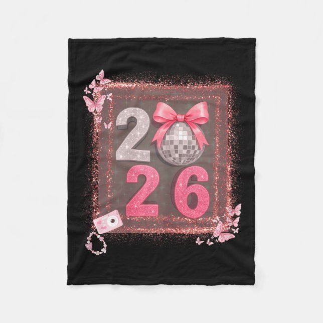 Manta Polar Nk Sparkle Disco Bow 2026 Coquette Happy New Year  (Anverso)