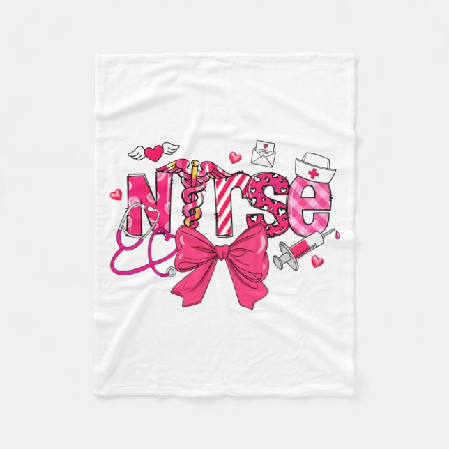 Manta Polar Nk Valentine Nurse Coquette Bow Cuds Favorite  (Anverso)