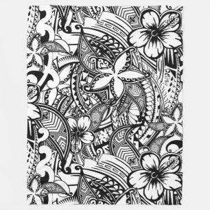 Manta Polar No es siempre tatuajes polinesios negros o blancos