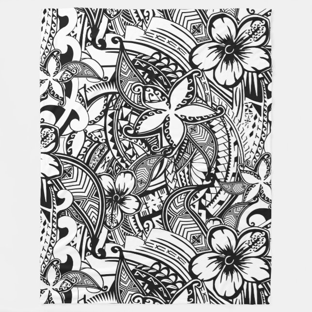 Manta Polar No es siempre tatuajes polinesios negros o blancos (Anverso)