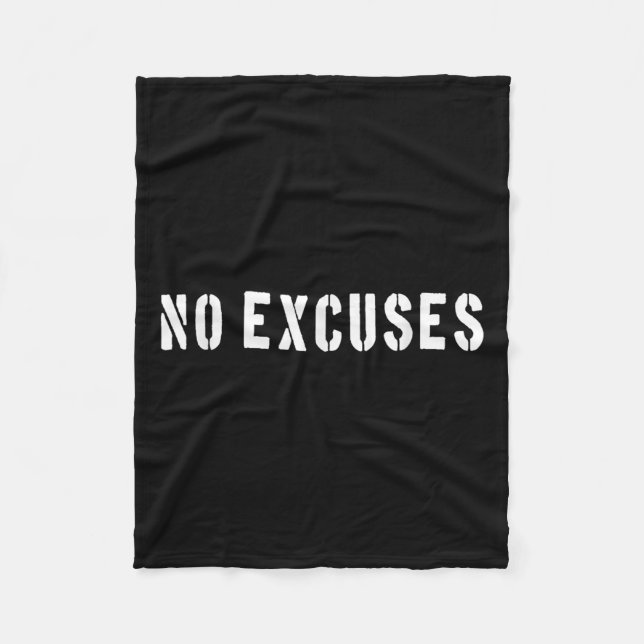 Manta Polar No Excuses Motivational Quote  (Anverso)