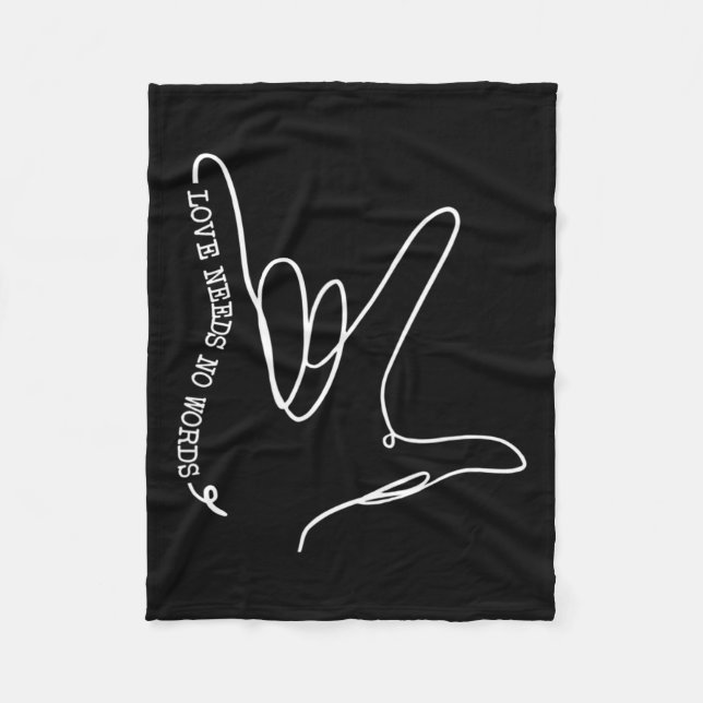 Manta Polar No Hace Falta Palabra Asl Autism Awareness Sped Te (Anverso)