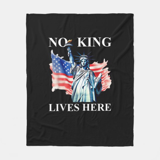 Manta Polar No King Lives in America Freedom Flag Patriotic (Anverso)