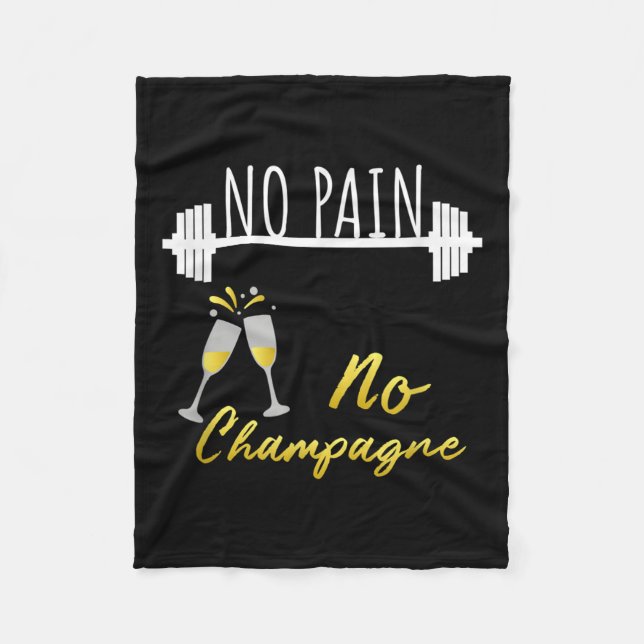 Manta Polar No Pain No Champagne Gym Motivation For Women  (Anverso)