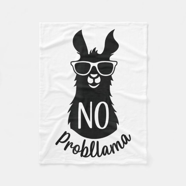 Manta Polar No Probllama Gift Humor Word Game Lama No Problema (Anverso)