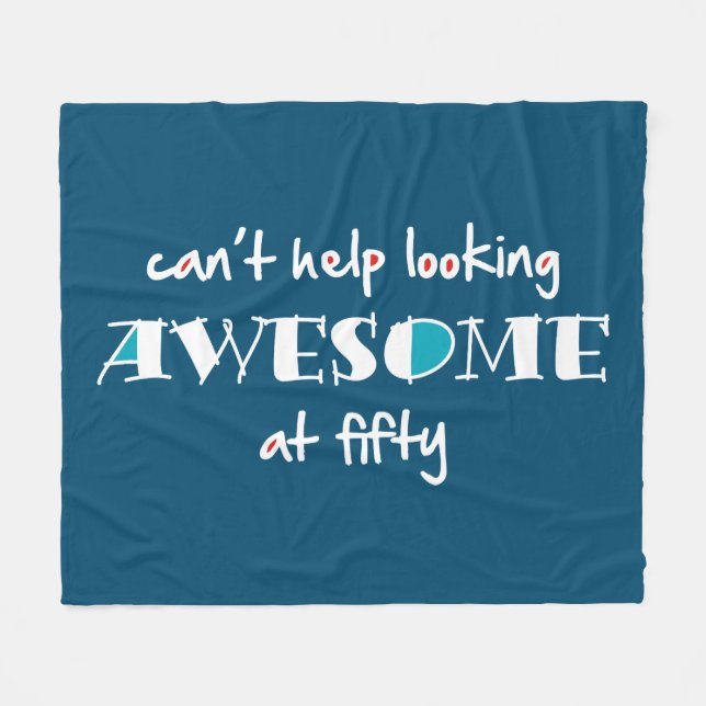 Manta Polar No puedo evitar mirar a 50 (Frente (Horizontal))