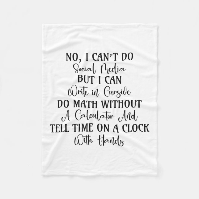 Manta Polar No puedo hacer redes sociales sino citas divertida (Anverso)