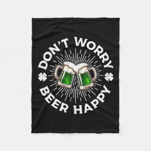 Manta Polar No te preocupes Cerveza Feliz Día de San Patrón Be