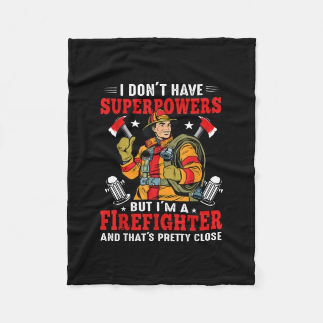 Manta Polar No tengo superpoderes pero soy bombero (Anverso)