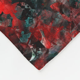 Manta Polar Noche con hojas rojas ostentosamente estropeadas c