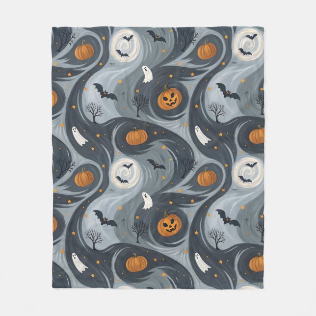 Manta Polar Noche de la Muerte de Halloween (Anverso)