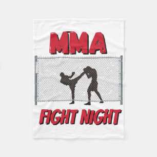 Manta Polar Noche de pelea de MMA texto y Silueta de dos lucha