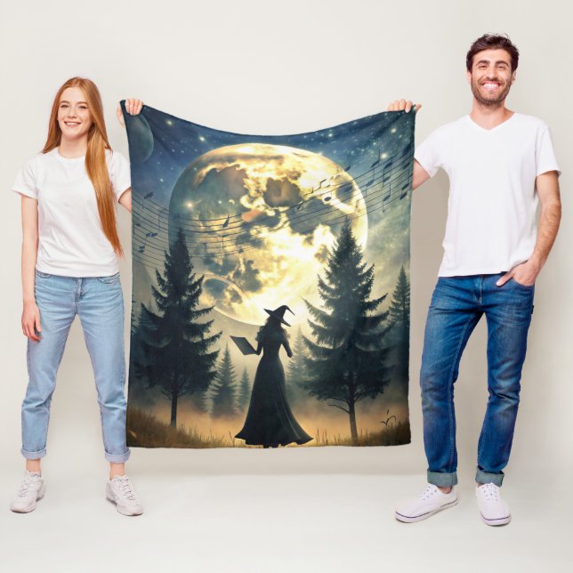 Manta Polar Noche encantada de bruja con luna llena (In situ)