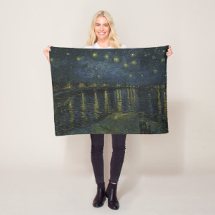Manta Polar Noche estrellada sobre el Ródano, pintura al óleo