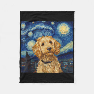 Manta Polar Noche Goldendoodle Van Gogh Starry