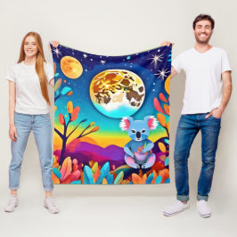 Manta Polar Noche iluminada por la luna del koala