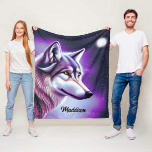 Manta Polar Noche Mystical Wolf Fleece Blanket