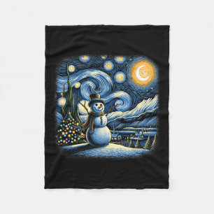 Manta Polar Noche Van Gogh Starry Navidades Snowman Winter Sno