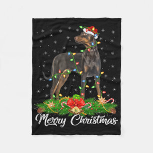Manta Polar Nochebuena de luz coincidiendo con Santa Hat Dober