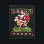 Manta Polar Nochebuena estilo suéter Santa Riding Christma<br><div class="desc">Feo Navidad Estilo suéter Santa Riding Navidades de cabra arriba</div>