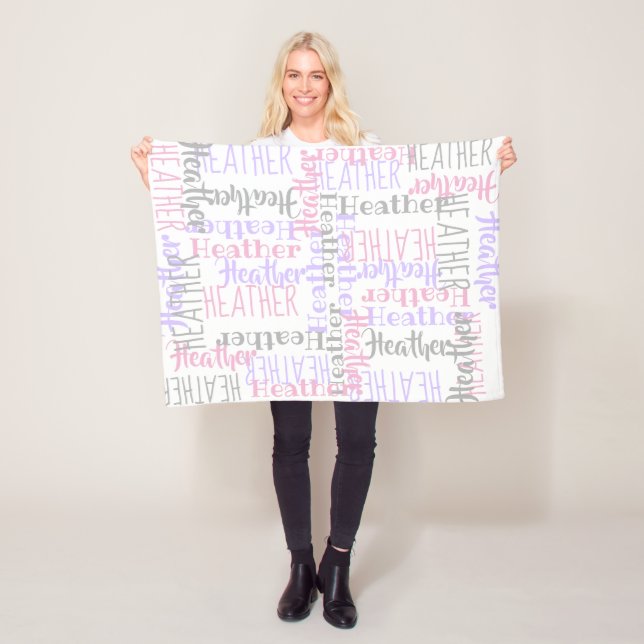 Manta Polar Nombra personalizada guiada por rosa/gris (In situ)