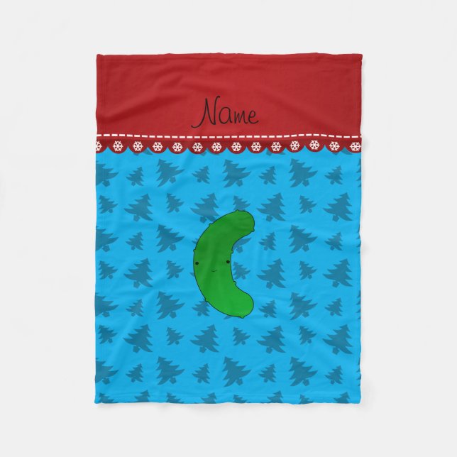 Manta Polar Nombrar árboles de navidad azules (Anverso)