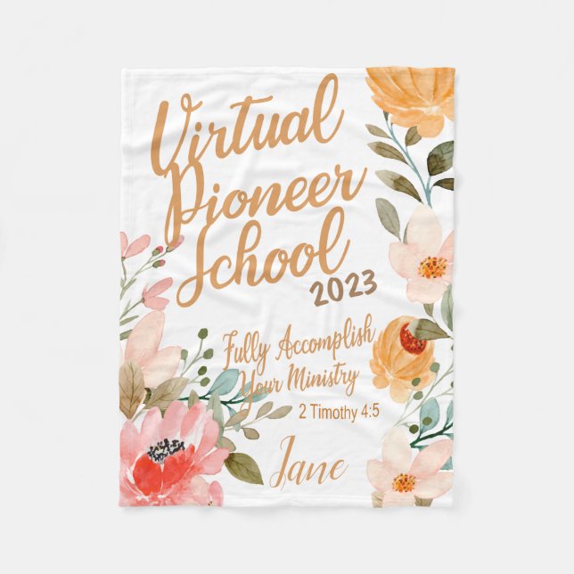 Manta Polar Nombrar Escuela de Servicio Personalizada JW Pione (Anverso)