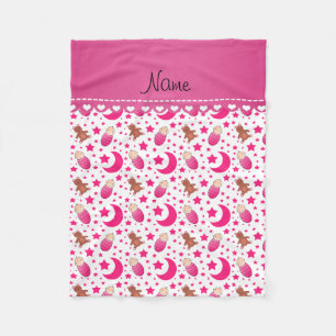 Manta Polar Nombrar estrellas de oso de peluche blanco rosa