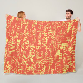 Manta Polar Nombre amarillo claro marcado a través de Naranja 