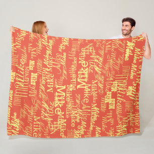 Manta Polar Nombre amarillo claro marcado a través de Naranja 