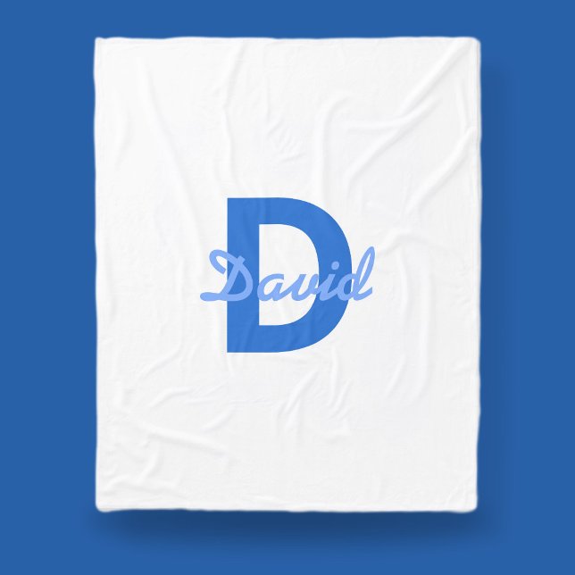 Manta Polar Nombre azul y monograma (Subido por el creador)