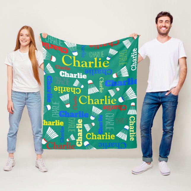 Manta Polar Nombre blanco, azul, rojo y verde de Badminton (In situ)