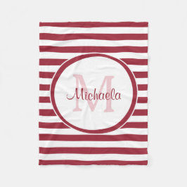 Manta Polar Nombre con monograma de las rayas grandes
