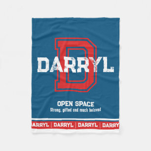 Manta Polar Nombre Darryl que significa deportes monograma azu