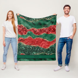 Manta Polar Nombre De Agentes De Navidades Rojos Y Verdes