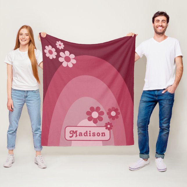 Manta Polar Nombre de Arco Retro Moderno Rosa (In situ)