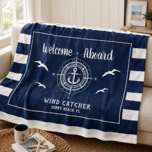 Manta Polar Nombre de barco personalizado Bienvenido a bordo B