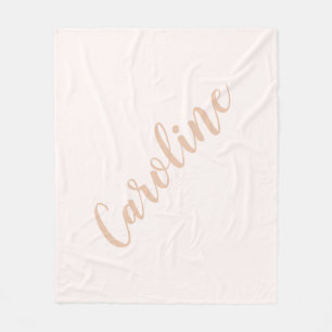 Manta Polar Nombre de caligrafía Minimalista personalizada Ru