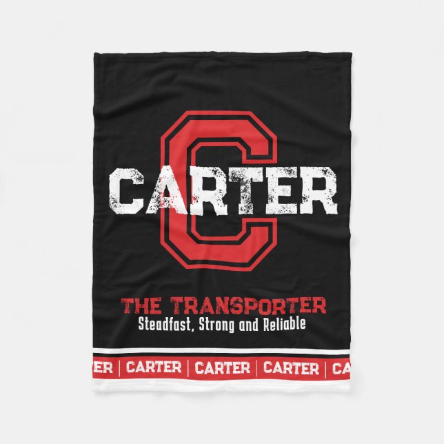 Manta Polar Nombre de Carter que significa monograma deportivo (Anverso)