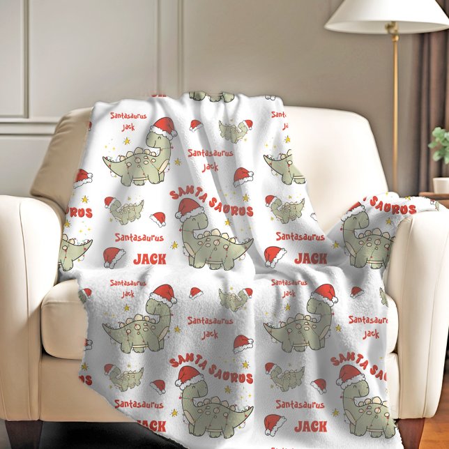 Manta Polar Nombre de Dinosaurio Santasauro de los Navidades C (
Cute Christmas Dinosaur Santasaurus Name Fleece Blanket)