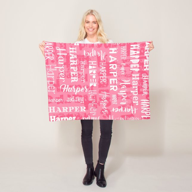 Manta Polar Nombre de encargo personalizado para el rosa de (In situ)