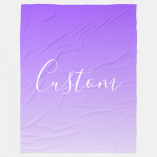 Manta Polar Nombre de escritura cursiva y ombre morado claro e